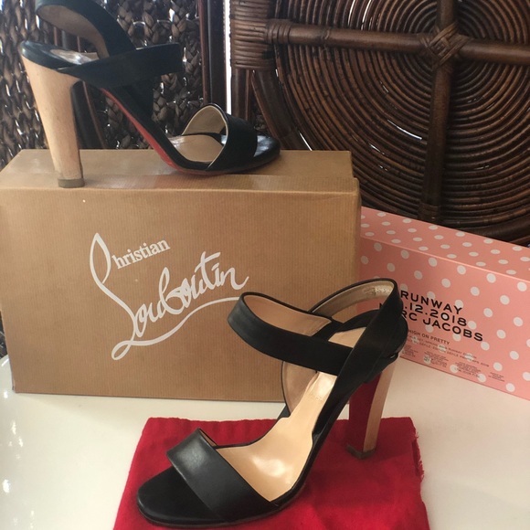 SOLD Christian Louboutin ETRI Wood Sandals Authen - Picture 11 of 16